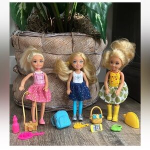 Barbie  Chelsea Dolls with accessories shown~Retired Collectors Dolls
